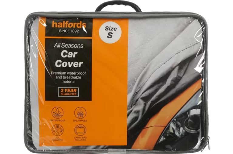 Halfords All Seasons Car Cover Size S – New, Waterproof & Breathable