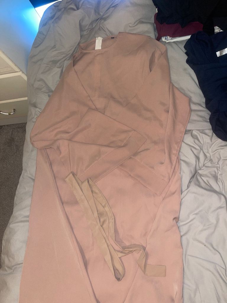 Beige Women's Dress with Tie Waist – Good Condition