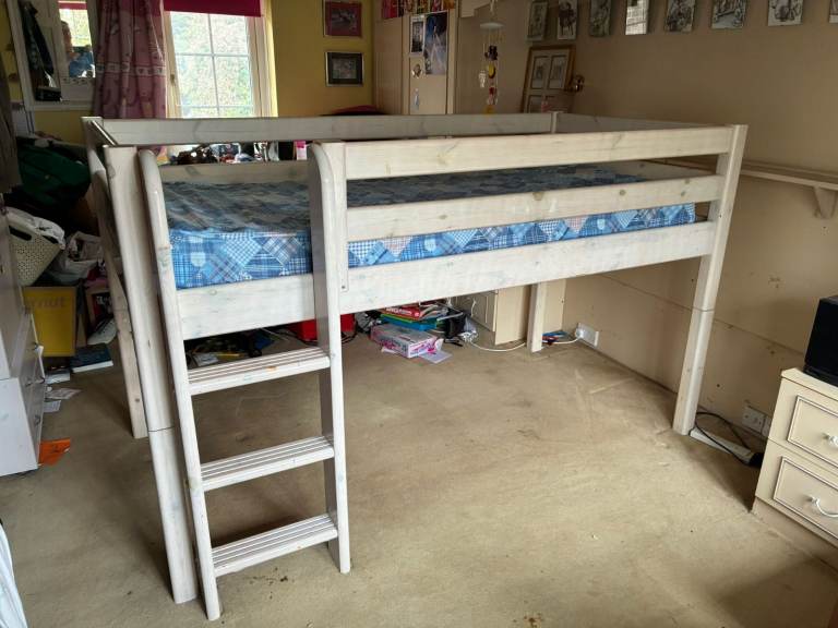 Cabin bed, matching wardrobe and cupboard.