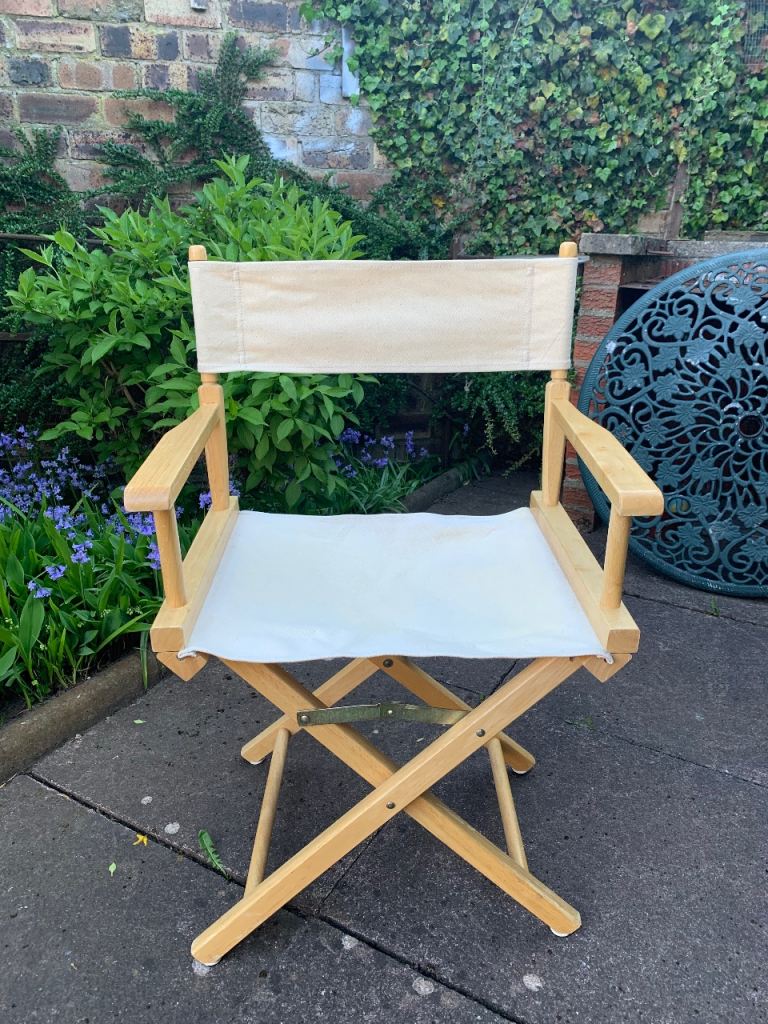 Directors chair Cream canvas foldable sturdy 