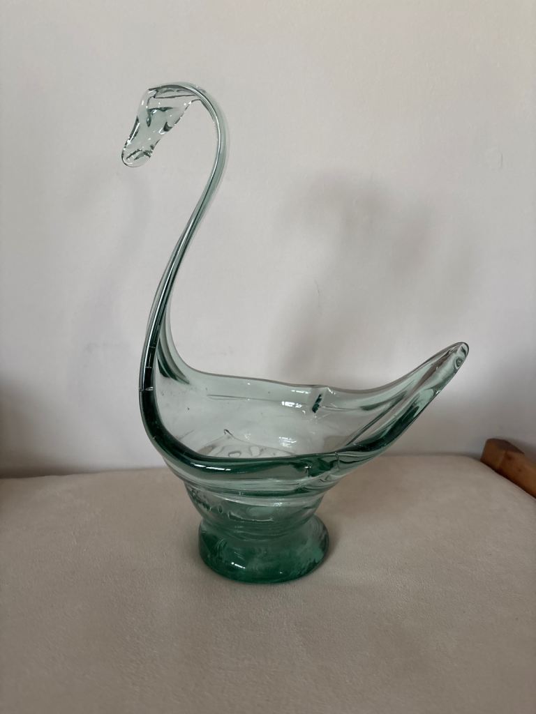 Large glass swan