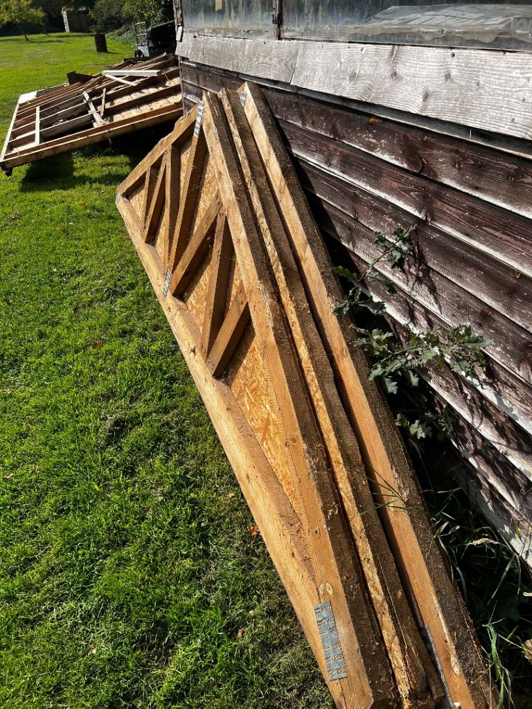 Three roof trusses