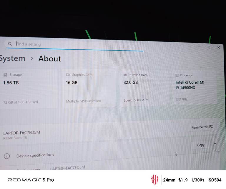 Razer 18 Gaming laptop with 4090