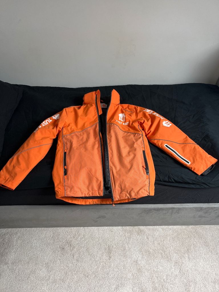 Just Eat Delivery Jacket – Orange, Good Condition