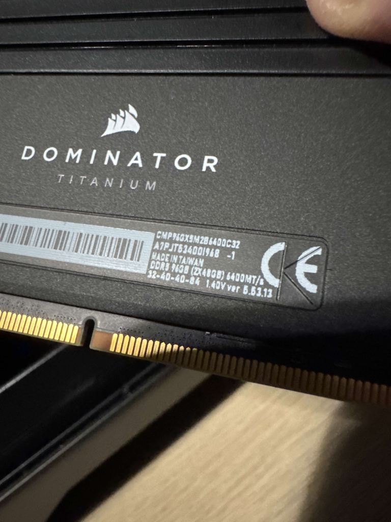 Corsair Dominator Titanium 2x48GB (96GB) DDR5 6400MT/s CL32 RGB – Like New