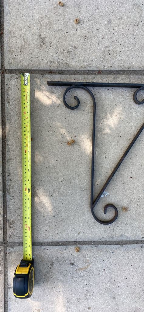 Wrought Iron Hanging Basket Bracket – Black Metal
