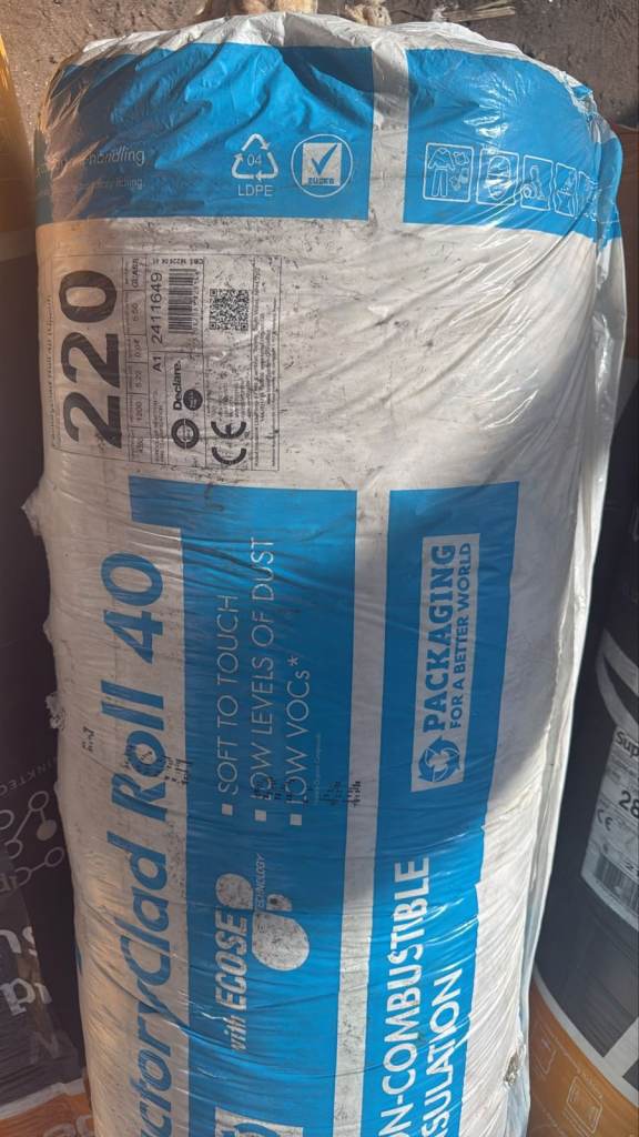 Knauf FactoryClad Acoustic & Thermal Roll 40 220mm X2 Packs