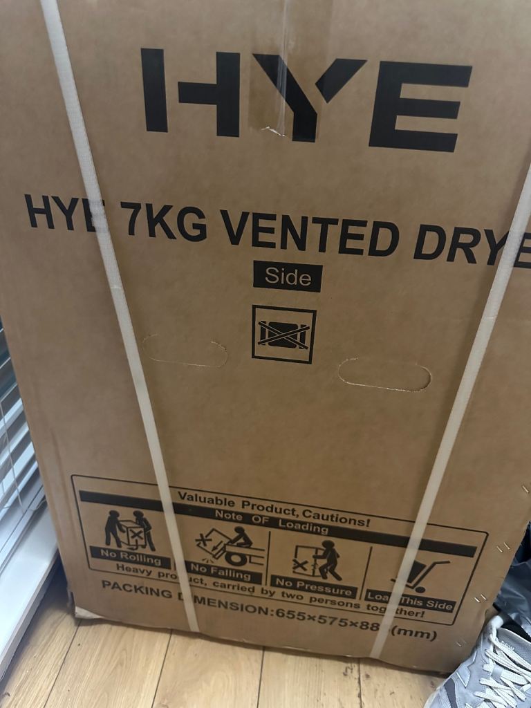 HYE Freestanding Vented Tumble Dryer (new, unopened) 