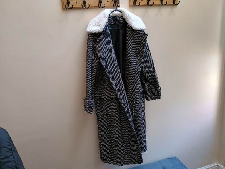 image for Women's M&S Herringbone Longline Coat Size 14