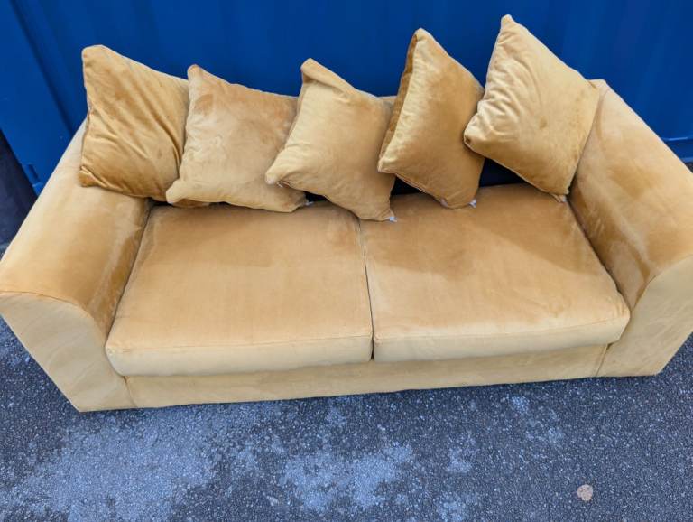 2 Seater Plush Velvet Sofa Cleaned Delivery Available 