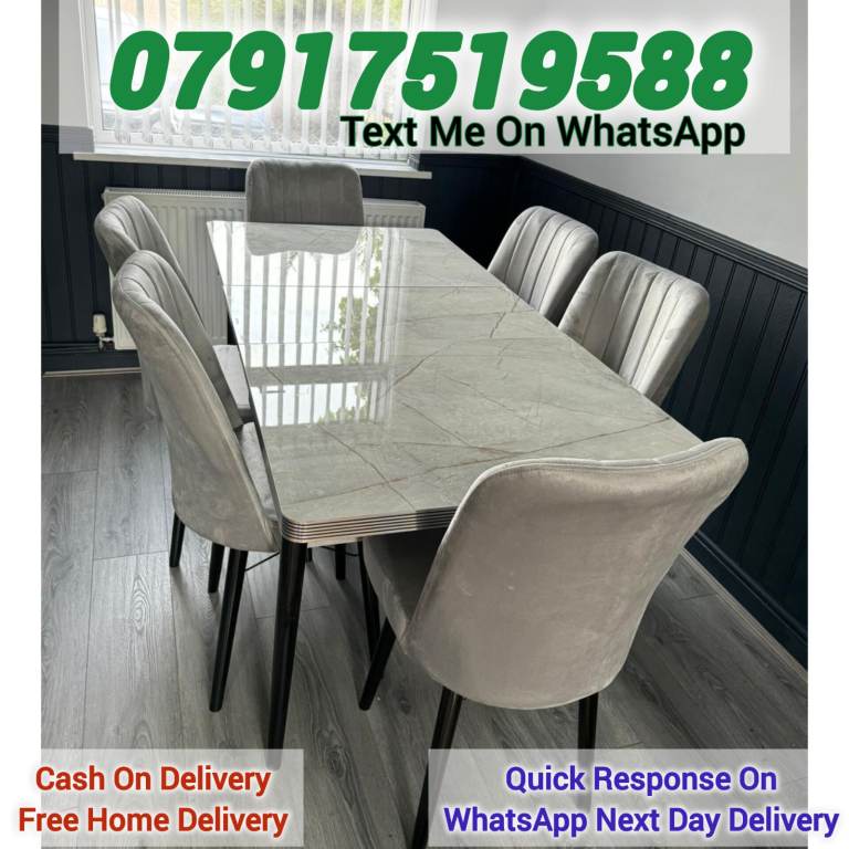 Beautiful Turkish Dinning Table with 6 and 4 chairs.