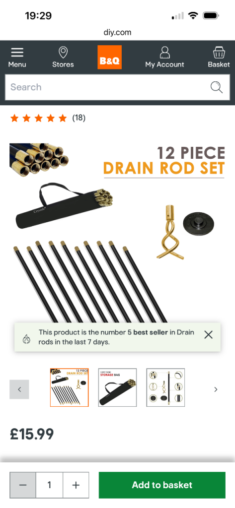 Denny Drain Rod Set New