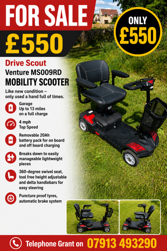 Drive Scout Venture MS009RD Mobility Scooter - Good Condition