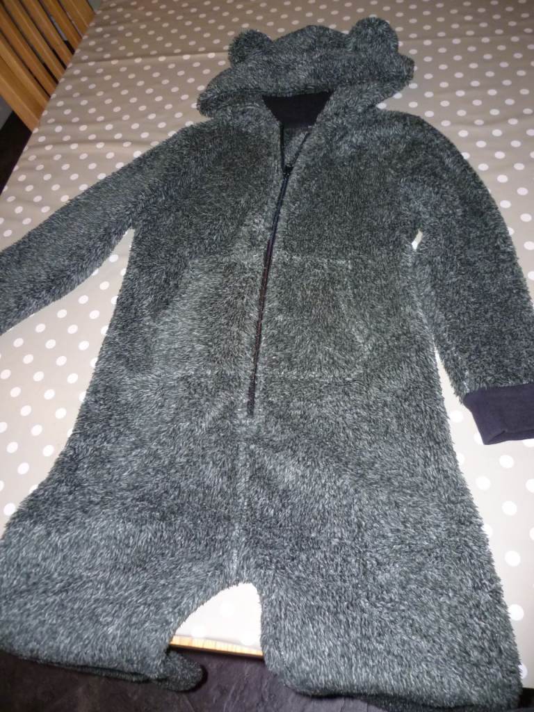 image for Next Grey Bear Onesie Aged 10 Years