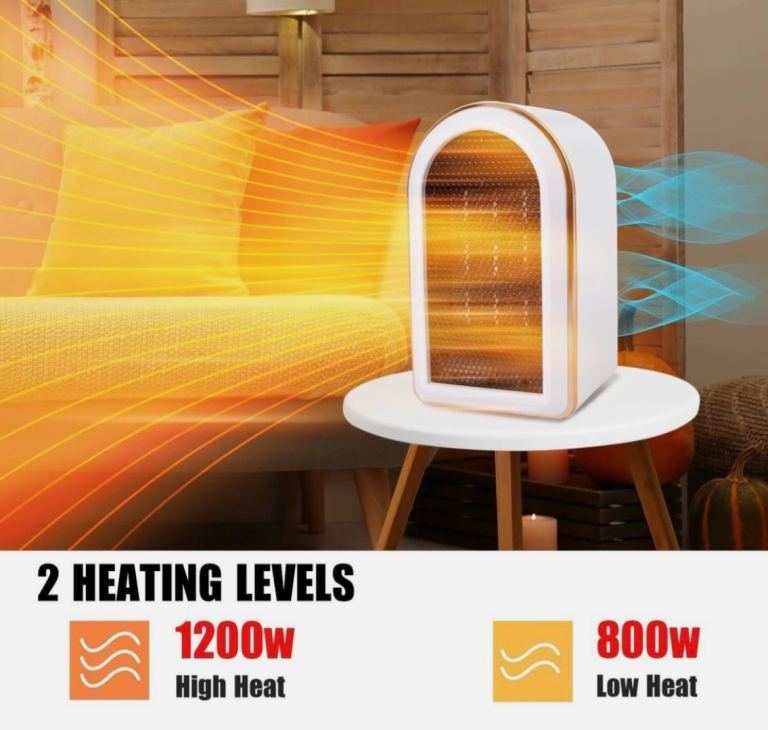 Portable Electric Fan Heater White 1200W