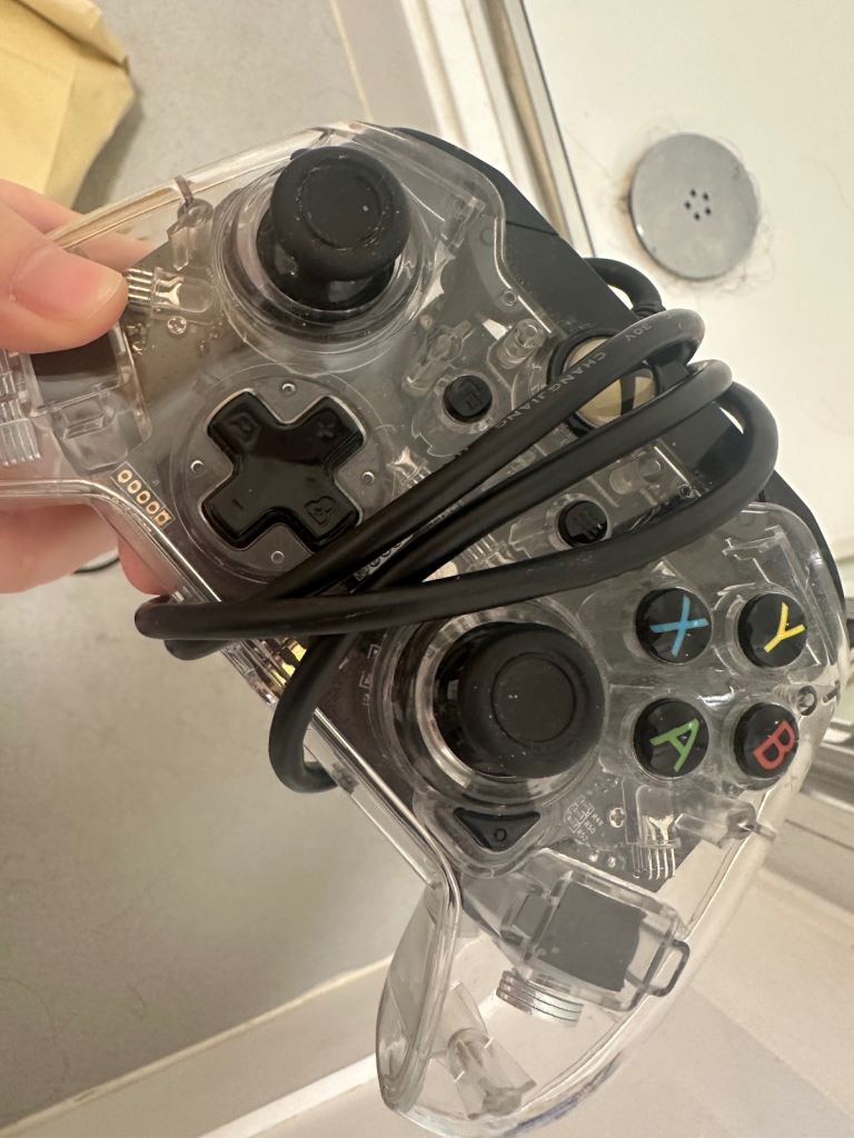 Set of 2 Wired Gaming Controllers - Transparent Clear- USB