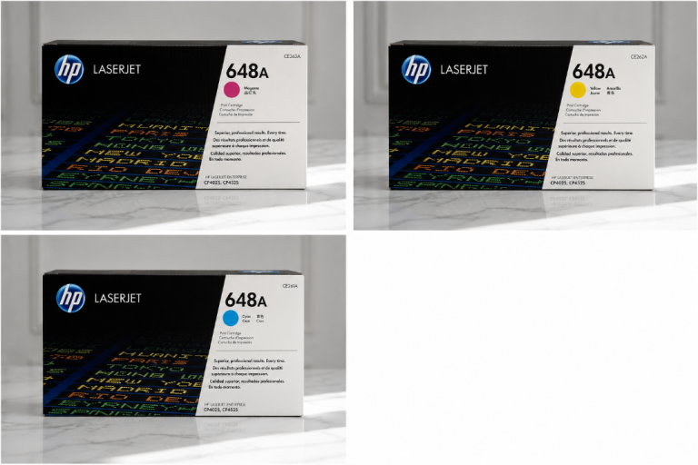 Genuine HP 648A Toner Cartridge Set (CE261A, CE262A, CE263A, CE264A) – New & Sealed