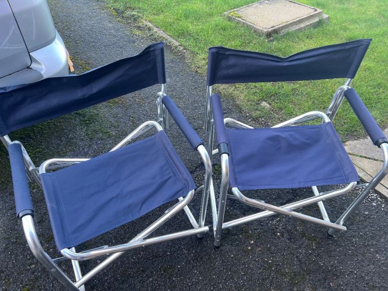 Foldable camping directors chairs