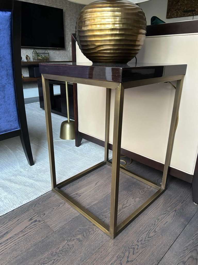 image for Side table – Antic bronze legs and black ebony top