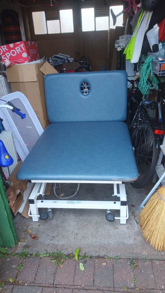 Free Adjustable Medical Treatment Couch – Blue, Used Condition
