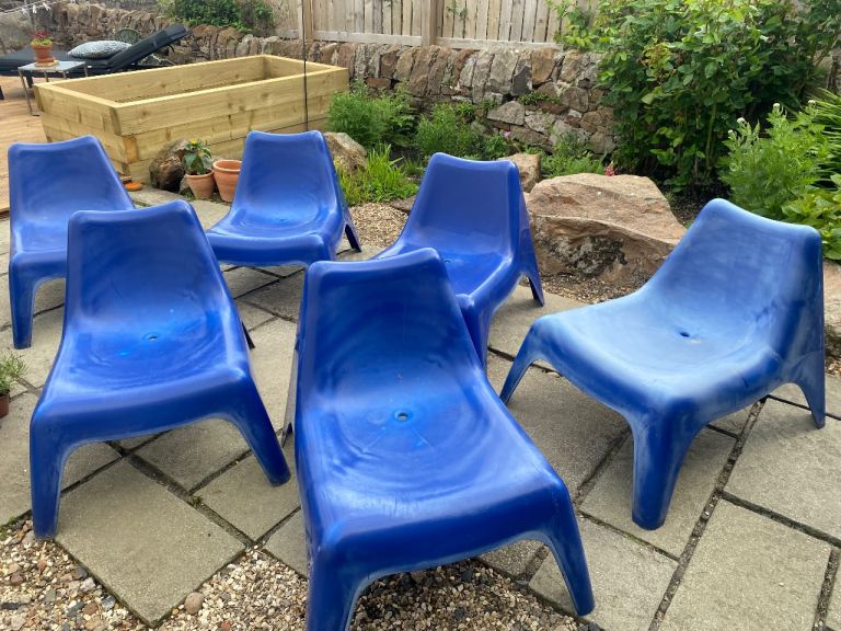 Stackable outdoor/ indoor plastic chairs