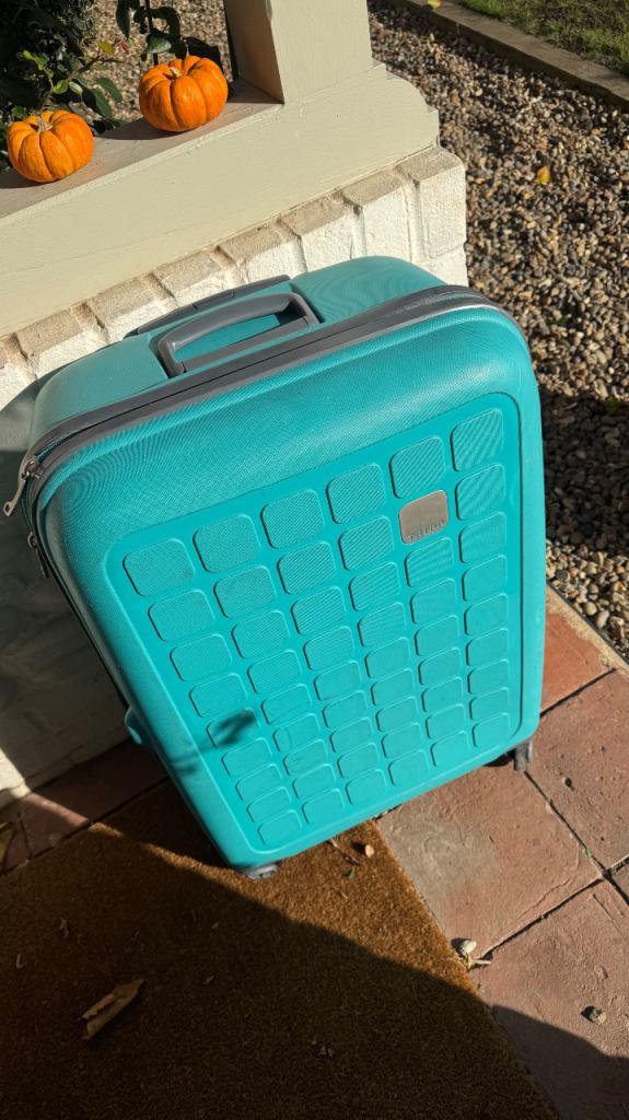 Large Teal Suitcase with Wheels – Good Condition