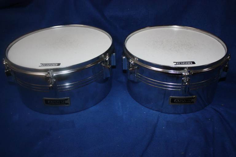 Cannon Timbale Drums ~ Steel Chrome Plated ~ 13in + 14in ~ Le Blond Carry Case Included ~ £85 ono