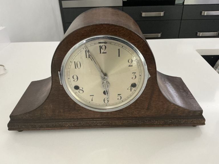 Vintage Napoleon style wooden clock 