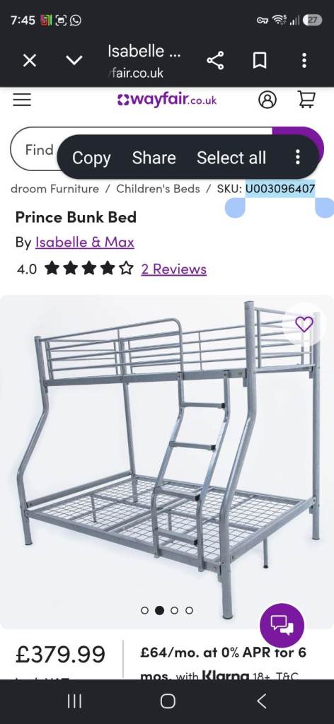 Triple sleeper bunk beds
