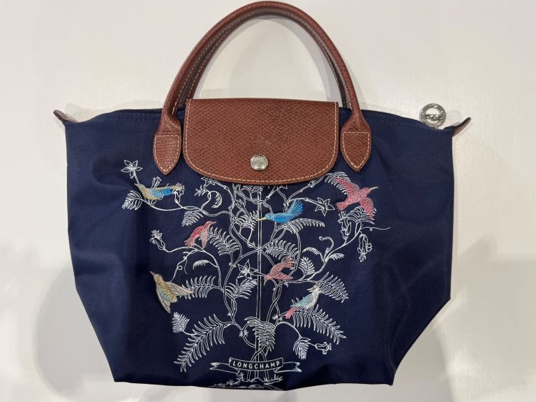 Longchamp Le Pilage Birds and Trees Embroidery rare