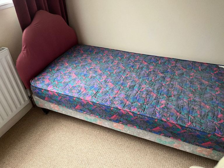 Single Bed with Mattress and Headboard – Good Condition