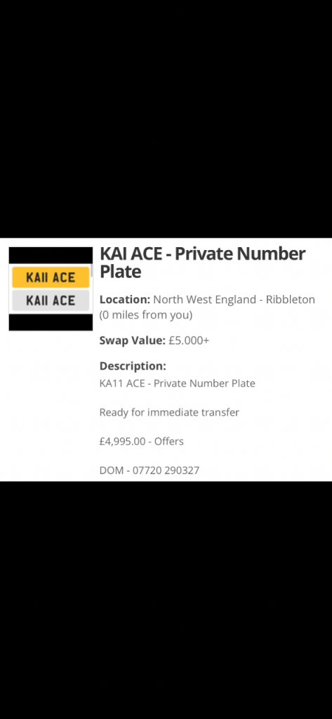 PRIVATE NUMBER PLATES