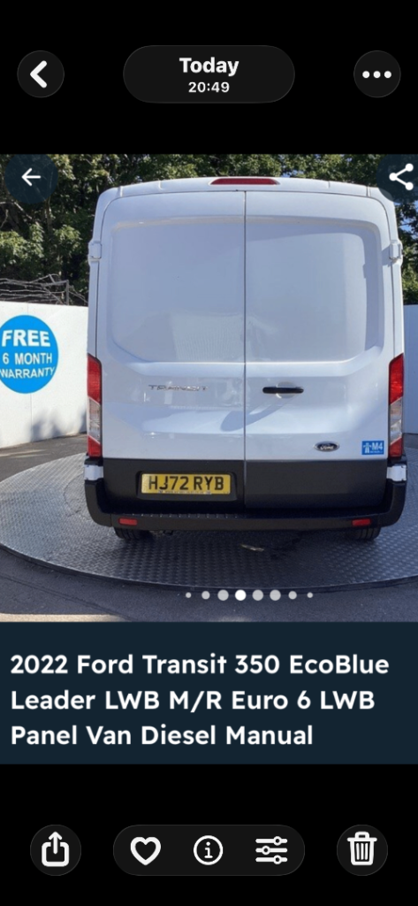 Ford, TRANSIT, Panel Van, 2022, Manual, 1996 (cc)