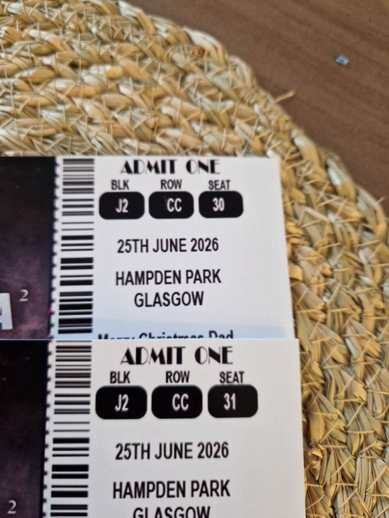 2 X Metallica Tickets- Glasgow