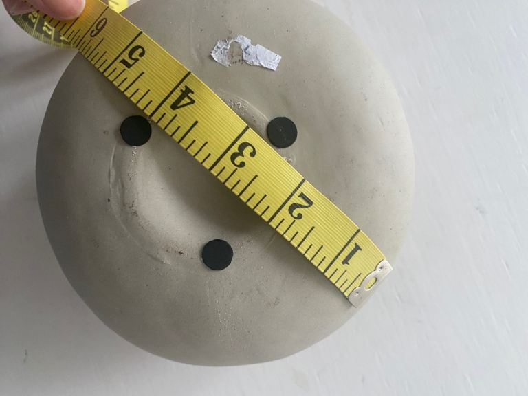 Handmade plant pot with non scratch padding , grey/ green 