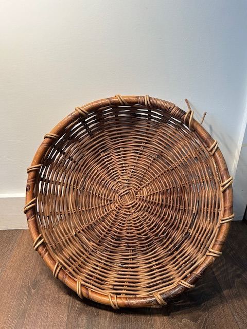 Large oval braided wicker basket