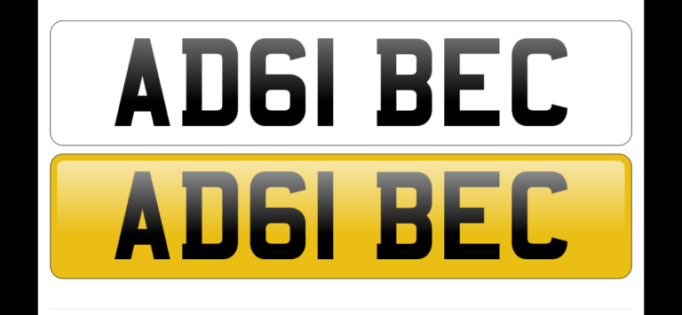 BEC CHERISHED PERSONAL PRIVATE NUMBER PLATE
