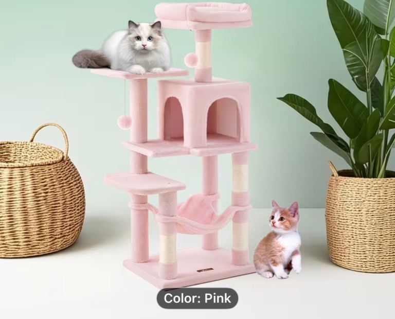 Pink cat tower