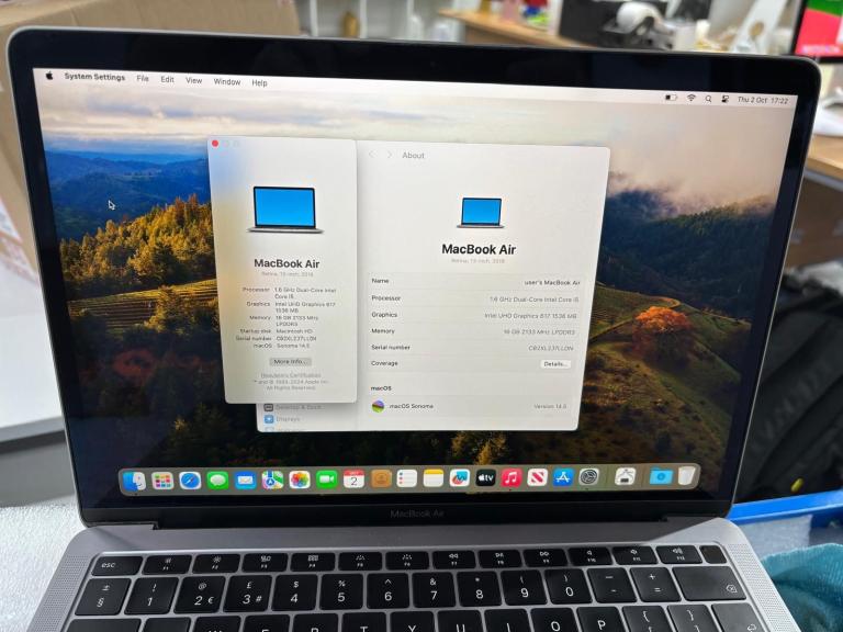 Apple MacBook Air 13" (2018)  16GB RAM – 512GB SSD – Space Grey
