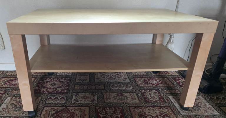 Coffee Table with Shelf on Wheels