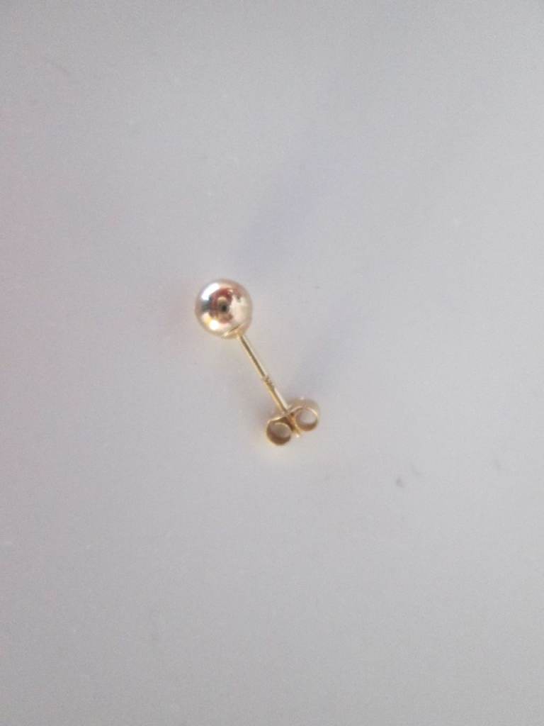 9ct Gold Single Ball Stud Earring - 4mm 