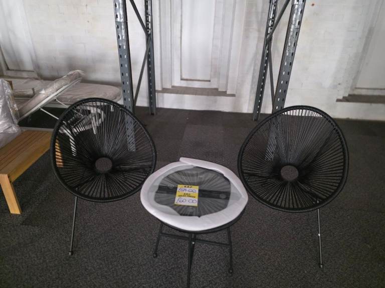 A new already built black string style  Garden Patio Furniture Set 3 