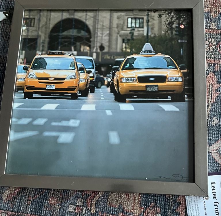 Framed poster NY yellow taxi
