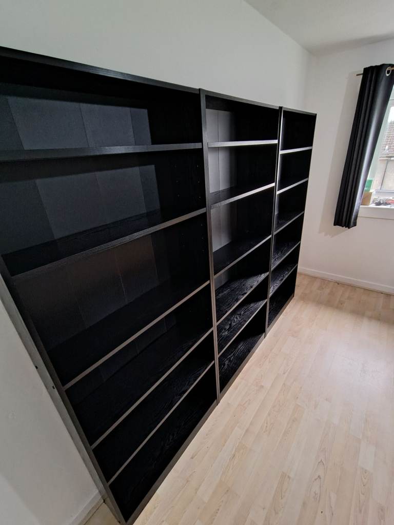 4 BLACK BOOKCASES LIKE NEW 