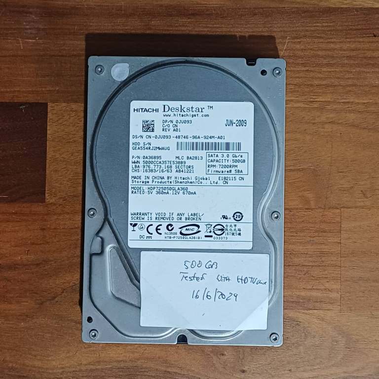 Hitachi 500GB SATA HDD