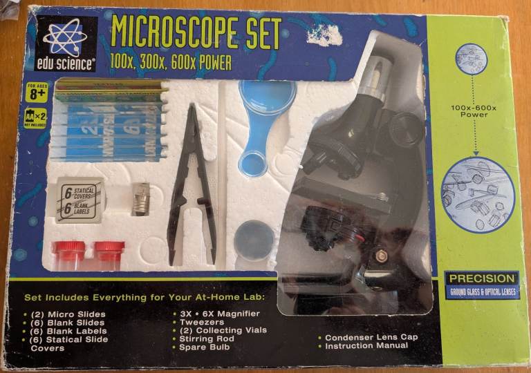 image for Edu Science : Microscope  Starter Set with 100x 300x 600x Lenses 