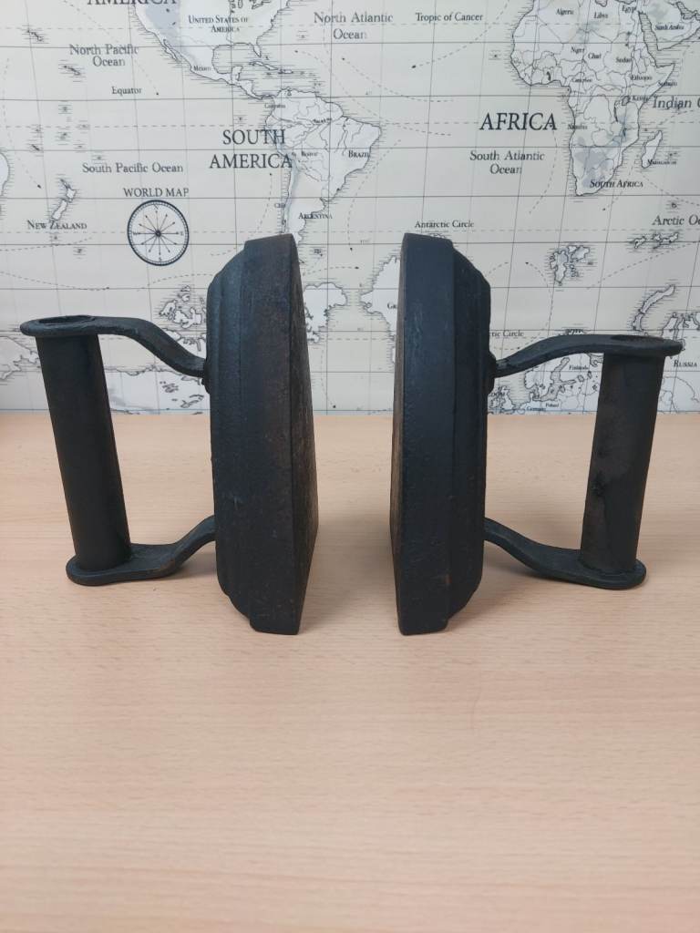 Pair of antique Siddons flat-iron bookends