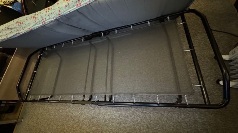 Foldable single Bed Frame with Mattress – Great Condition