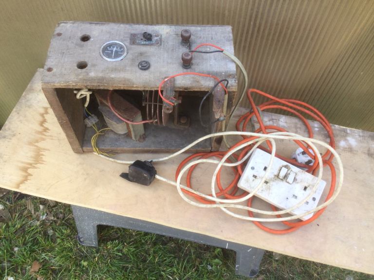 Vintage Battery Charger Ammeter and Lead. (Not working for Parts only)