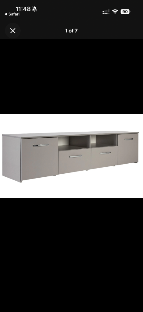 Hygena Haywood Grey Gloss TV Unit